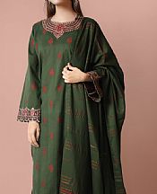 Saya Green Jacquard Suit- Pakistani Designer Lawn Suits