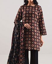 Saya Black/Rose Vale Khaddar Suit- Pakistani Winter Dress