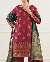 Saya Light Burgundy Jacquard Kurti- Pakistani Lawn Dress