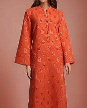 Shocking Orange Jacquard Suit (2 pcs)