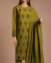 Olive Green Jacquard Suit