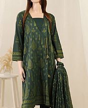 Saya Dark Green Jacquard Suit- Pakistani Lawn Dress
