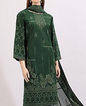 Saya Bottle Green Jacquard Suit- Pakistani Designer Lawn Suits