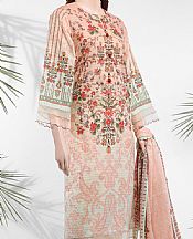 Peach Zari Stripe Line Suit- Pakistani Lawn Dress