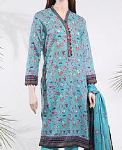 Saya Turquoise Zari Stripe Line Suit