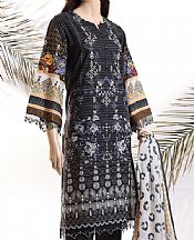 Saya Black Zari Stripe Line Suit- Pakistani Designer Lawn Suits