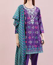 Purple Lawn Suit (2 Pcs)- Pakistani Lawn Dress