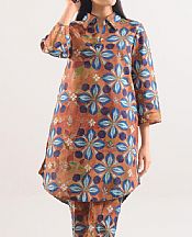 Saya Orange Salmon Khaddar Suit (2 pcs)- Pakistani Winter Dress