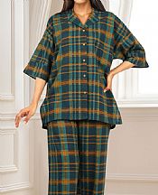 Saya Teal/Blue Khaddar Suit (2 Pcs)- Pakistani Winter Clothing