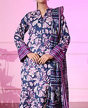 Navy Blue Lawn Suit