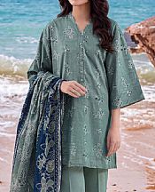 Saya Greyish Teal Lawn Suit- Pakistani Designer Lawn Suits