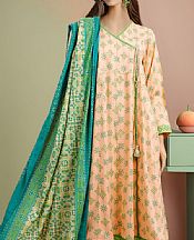 Saya Peach Lawn Suit Kurti- Pakistani Lawn Dress