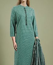 Saya Green Lawn Suit (2 pcs)- Pakistani Lawn Dress