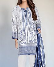 Saya Off White/Dusky Blue Lawn Kurti- Pakistani Designer Lawn Suits