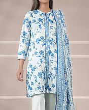 Saya White/Blue Lawn Suit- Pakistani Designer Lawn Suits
