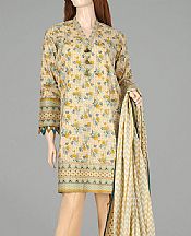 Cream Lawn Suit (2 Pcs)- Pakistani Lawn Dress