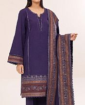 Saya Purple Jacquard Suit- Pakistani Winter Clothing
