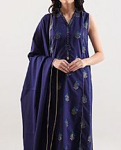 Saya Navy Blue Jacquard Suit- Pakistani Winter Dress