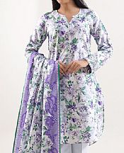 Saya Off White/Light Purple Linen Suit- Pakistani Winter Dress