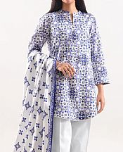 Saya Off White/Blue Linen Suit- Pakistani Winter Dress