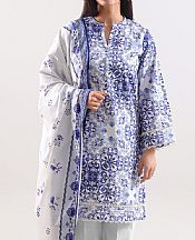Saya Off White/Blue Linen Suit- Pakistani Winter Clothing