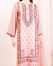 Off-white/Pink Zari Filament Suit- Pakistani Lawn Dress