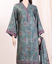 Teal Blue Zari Filament Suit- Pakistani Designer Lawn Dress