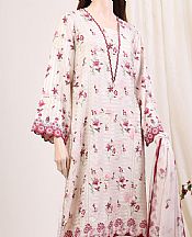 Off-white Zari Filament Suit- Pakistani Lawn Dress