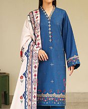 Seran Blue Khaddar Suit- Pakistani Winter Dress