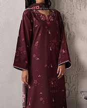 Seran Wine Lawn Suit- Pakistani Designer Lawn Suits