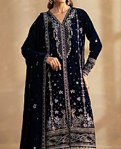 Seran Dark Blue Velvet Suit- Pakistani Winter Dress