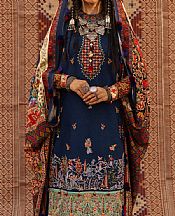 Dark Blue Karandi Suit- Pakistani Winter Dress