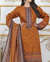 Shaista Golden Brown Viscose Suit- Pakistani Winter Clothing