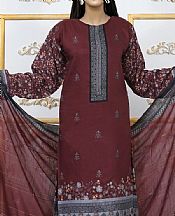 Shaista Wine Viscose Suit- Pakistani Winter Clothing