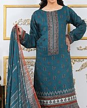 Shaista Teal Viscose Suit- Pakistani Winter Clothing