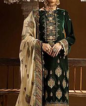 Shaista Green Velvet Suit- Pakistani Winter Dress