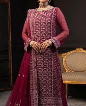 Sifa Dark Scarlet Chiffon Suit- Pakistani Designer Chiffon Suit