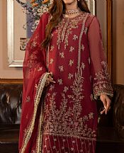 Sifa Scarlet Chiffon Suit- Pakistani Designer Chiffon Suit