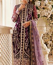 Sifa Egg Plant Organza Suit- Pakistani Chiffon Dress