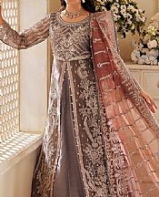 Sifa Grey Organza Suit- Pakistani Designer Chiffon Suit