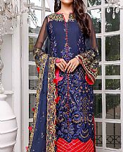 Navy Blue Chiffon Suit- Pakistani Designer Chiffon Suit