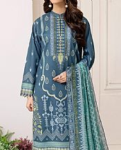 So Kamal Teal Blue Lawn Suit- Pakistani Lawn Dress