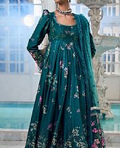 Sobia Nazir Teal Lawn Suit- Pakistani Designer Lawn Suits