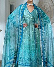 Sobia Nazir Turquoise Lawn Suit- Pakistani Designer Lawn Suits
