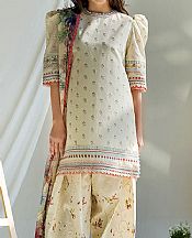 Sobia Nazir Off-white Lawn Suit- Pakistani Designer Lawn Suits