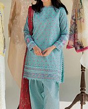 Sobia Nazir Turquoise Lawn Suit- Pakistani Designer Lawn Suits