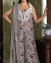 Sobia Nazir Grey Lawn Suit- Pakistani Designer Lawn Suits