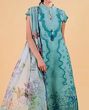 Light Turquoise Lawn Suit