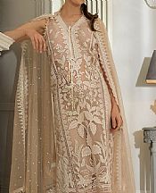 Sobia Nazir Beige Lawn Suit- Pakistani Lawn Dress