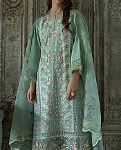 Sobia Nazir Summer Green Lawn Suit- Pakistani Designer Lawn Suits